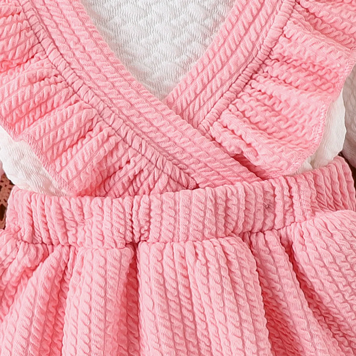 2 Stück Baby Rüschenrand Süß Langärmelig Kostümrock rosa big image 1