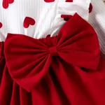 2pcs Baby Girl Heart-shaped Dress Set Red image 3