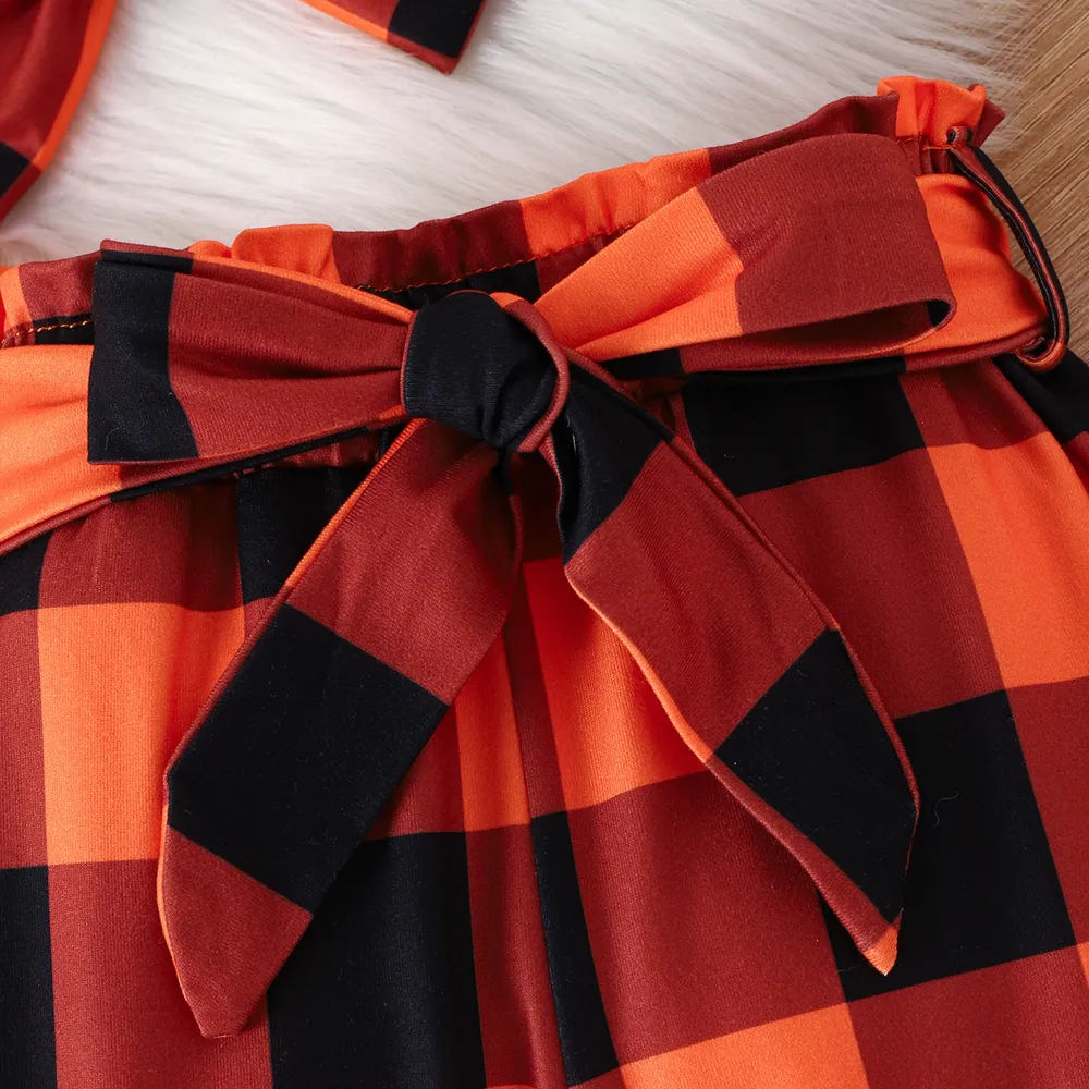 4PCS Baby Girl Halloween Sweet Ruffle Edge Sets big image 3
