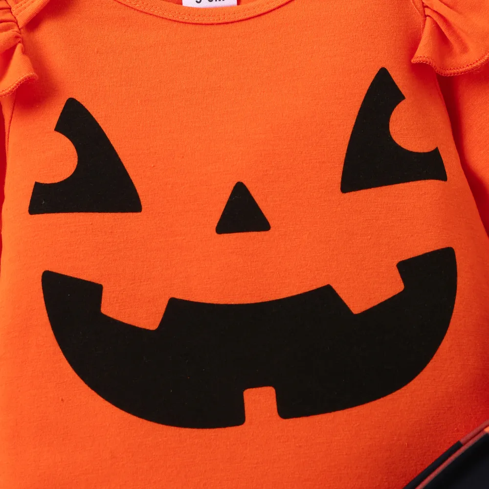 4PCS Baby Girl Halloween Sweet Ruffle Edge Sets big image 4