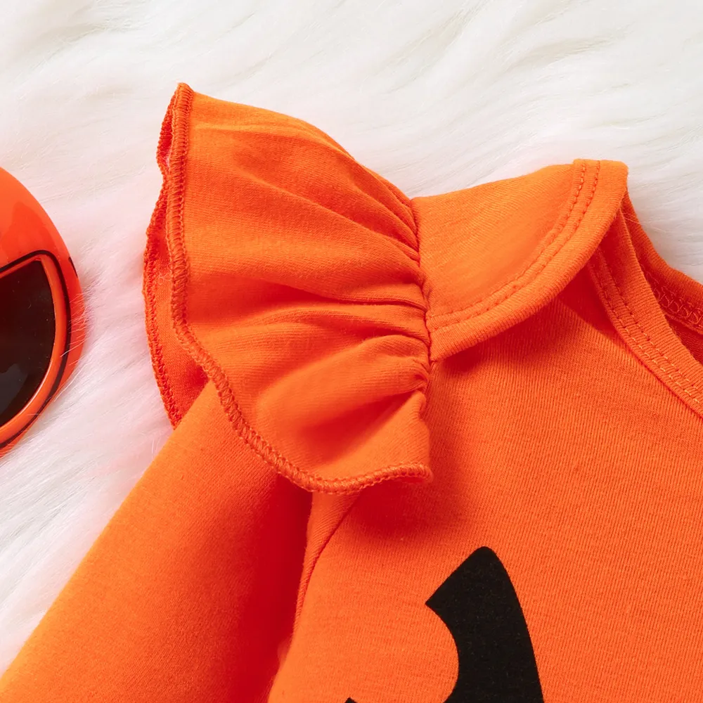 4PCS Baby Girl Halloween Sweet Ruffle Edge Sets big image 5