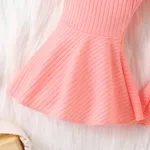 Baby Girl Solid Basic Ribbed Pants Pink image 4
