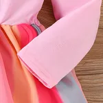 Bebé Costuras de tecido Bonito Manga comprida Vestidos Rosa image 5