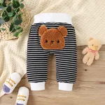 Baby Boy/Girl Childlike 3D Bear Pattern Casual Pants Black