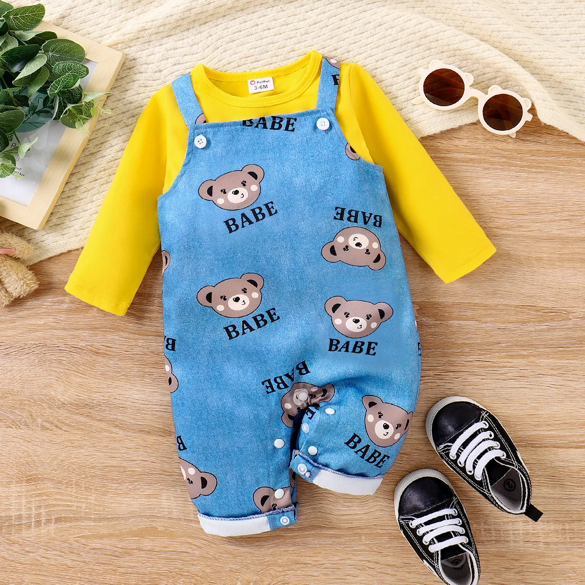 2 unidades Bebé Menino Urso Infantil Manga comprida Conjunto para bebé  big image 1
