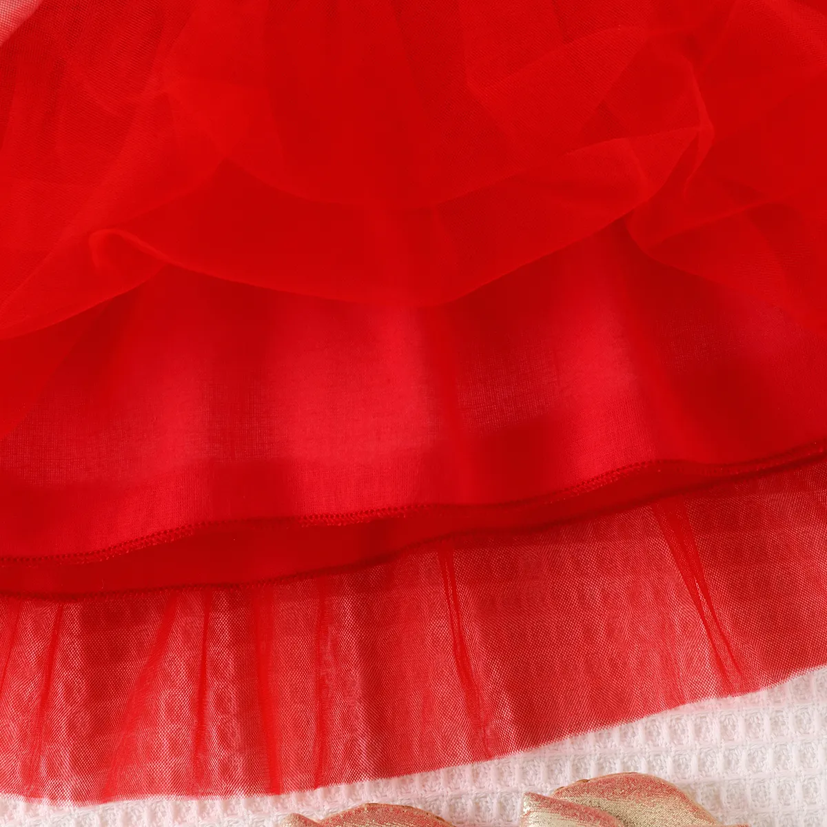 Bebé Costuras de tecido Urso Bonito Manga comprida Vestidos Vermelho image 6