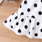 2PCS Girls' Sweet Polka Dot Lapel Long Sleeve Dress Set  image 4