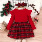 Toddler Girl Classic Grid/Houndstooth Design Christmas  Ruffle Dress   image 2