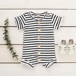 100% Cotton Striped Short-sleeve Baby Romper  image 2