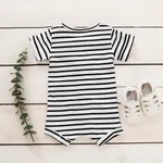 100% Cotton Striped Short-sleeve Baby Romper  image 3
