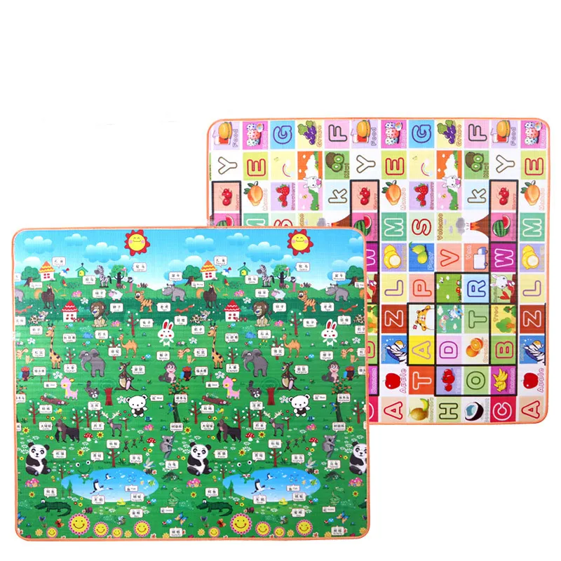Esterilla de gateo de juego para bebés con estampado de frutas del alfabeto (patrón alfabético consistente, diseño aleatorio en el otro lado) Multicolor big image 1