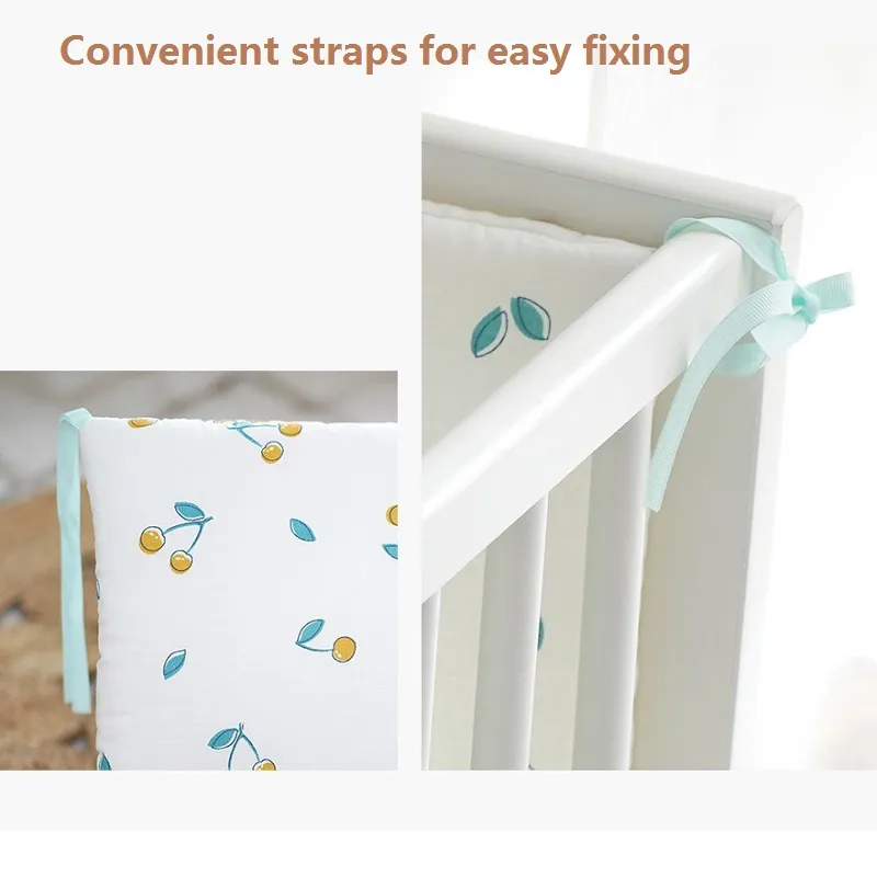 1-piece 100% Cotton Baby Bumper Cushion Pillow Bumpers In The Crib Baby Bed Protection Tour big image 7