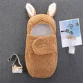 Newborn Solid Color Ear Anti-startle and Anti-kick Hooded Swaddles  image 1