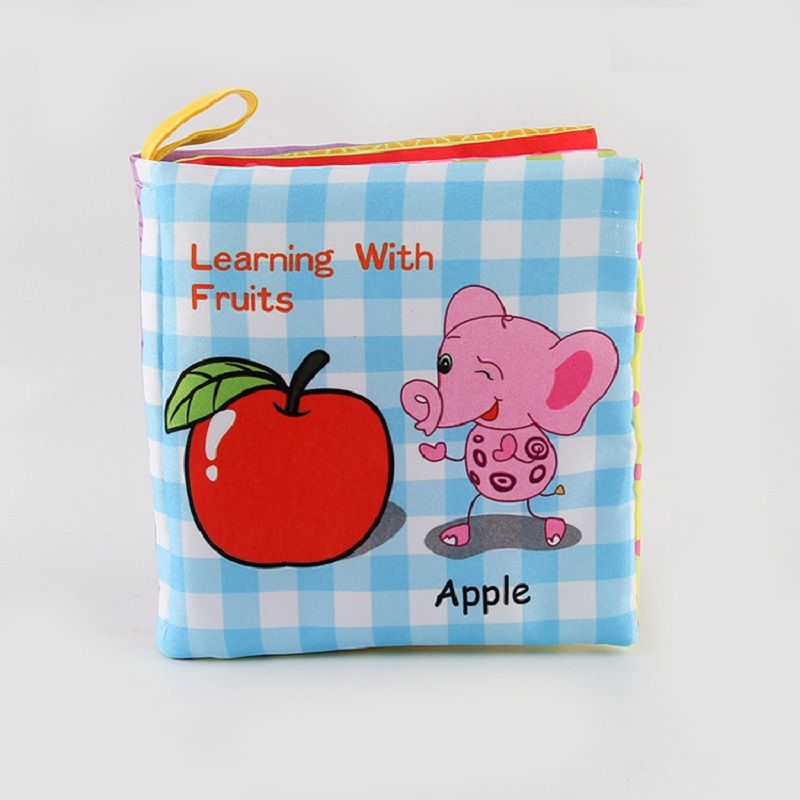 Cloth Baby Book Vegetable Fruit Vehicle Graphics Cloth book Touch and Feel Early Educational and Dev