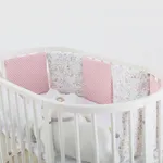1-piece 100% Cotton Baby Crib Bumpers Removable Guard Rail Padded Circumference Bed Protection Safety Bed Side Rail Guard Protector Light Pink image 3