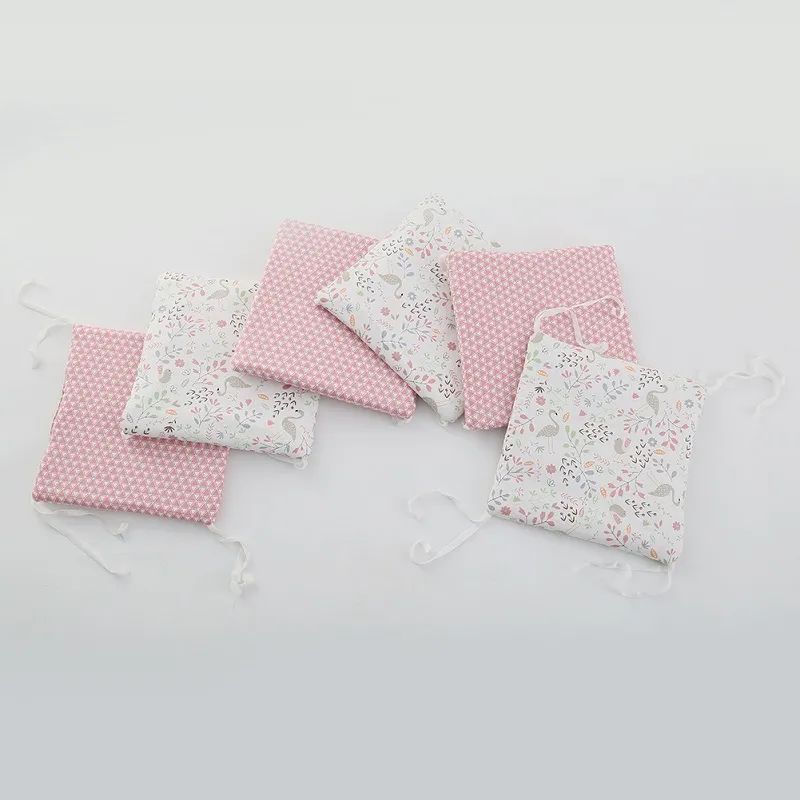 1-piece 100% Cotton Baby Crib Bumpers Removable Guard Rail Padded Circumference Bed Protection Safety Bed Side Rail Guard Protector  image 4