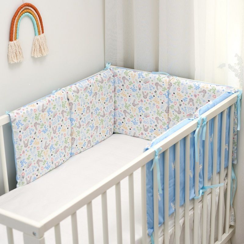 1-piece 100% Cotton Baby Crib Bumpers Removable Guard Rail Padded Circumference Bed Protection Safet