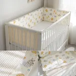 1-piece 100% Cotton Gauze Cartoon Pattern Removable Baby Crib Rail Padded Bumpers Safety Bed Side Rail Guard Protector  image 3