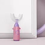 U-förmige Silikon-Zahnbürste für Kleinkinder, manuelle Zahnbürste für Kinder, ganzer Mund, Silikon-Zahnbürstenkopf, 360°-Mundzahnreinigung rosa