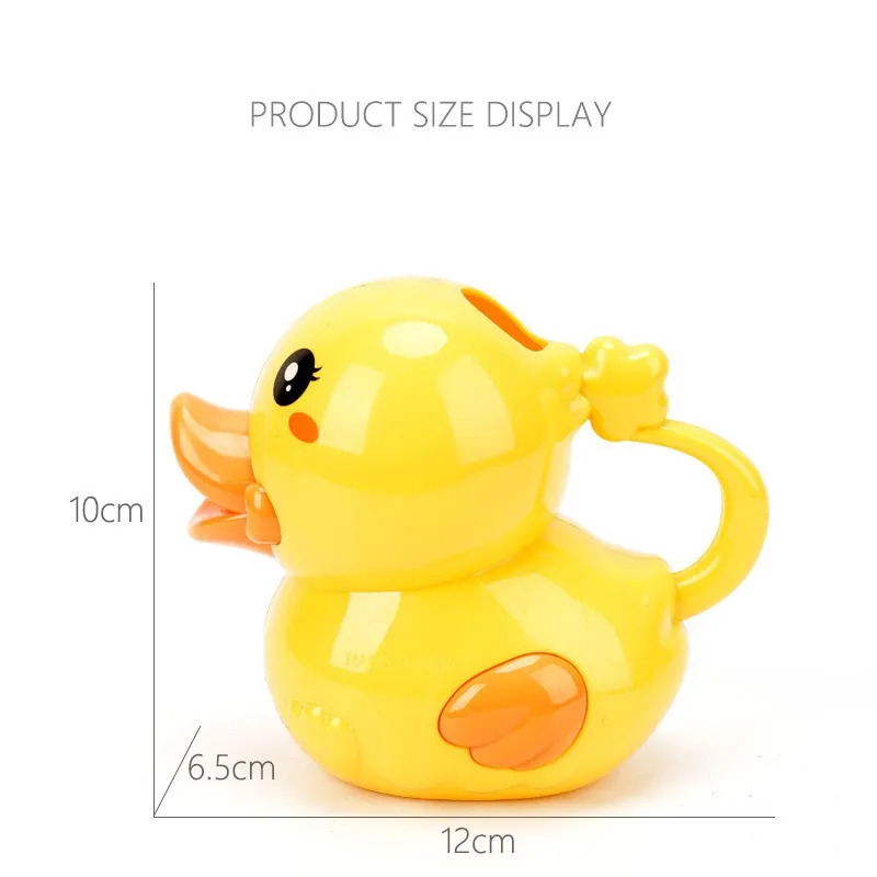 taza de champú para bebé pato de dibujos animados suministros de ducha para bebés juguete de agua educativo Amarillo big image 1