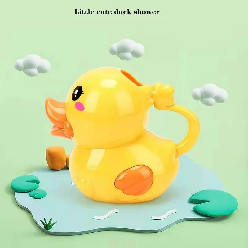 Baby Shampoo Cup Cartoon Duck Baby Infant Shower Supplies Educational Water Toy Yellow big image 1