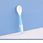 1 peça/2 peças colher de raspador de purê de frutas para bebê colher de raspagem de lama com dentes talheres de bebê suplemento pratos de alimentação de alimentos ferramentas de suplemento Azul
