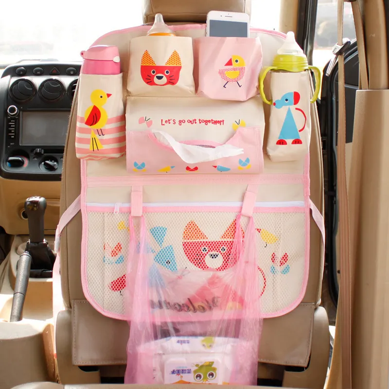 Bolsa de almacenamiento para cochecito de bebé, accesorios para cochecito, asiento trasero para coche, bolsa organizadora de tela oxford, almacenamiento de suministros para bebé Rosado big image 1