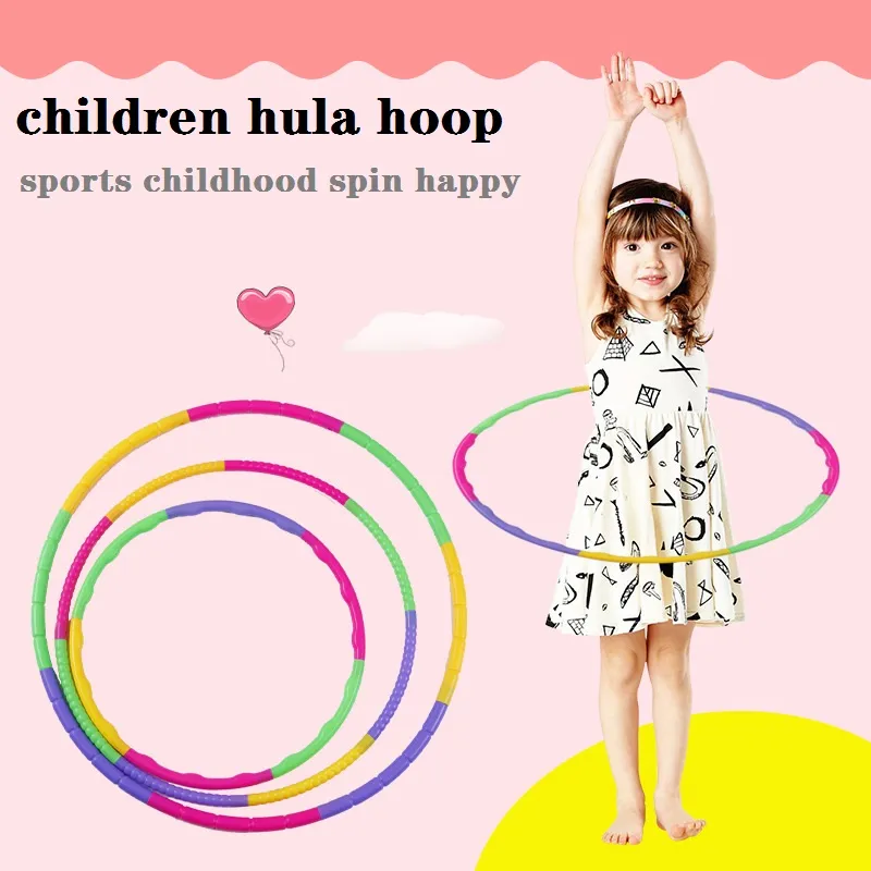 Detachable Color Hoop Kids Exercise hula Hoop Freely Assembled Adjustable Hoop Color block image 2