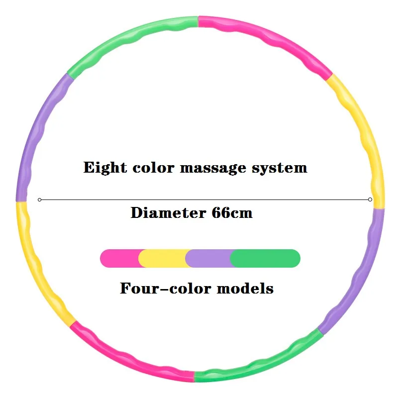 Detachable Color Hoop Kids Exercise hula Hoop Freely Assembled Adjustable Hoop Color block big image 1