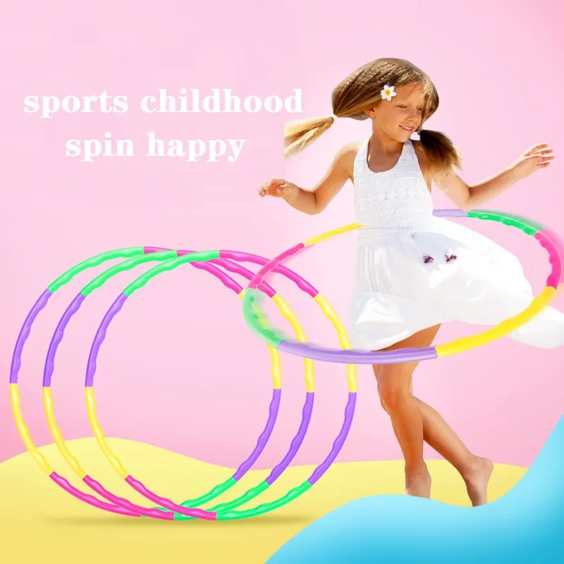 Detachable Color Hoop Kids Exercise hula Hoop Freely Assembled Adjustable Hoop Color block image 3