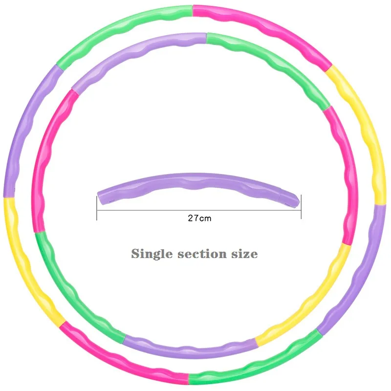 Detachable Color Hoop Kids Exercise hula Hoop Freely Assembled Adjustable Hoop Color block image 5