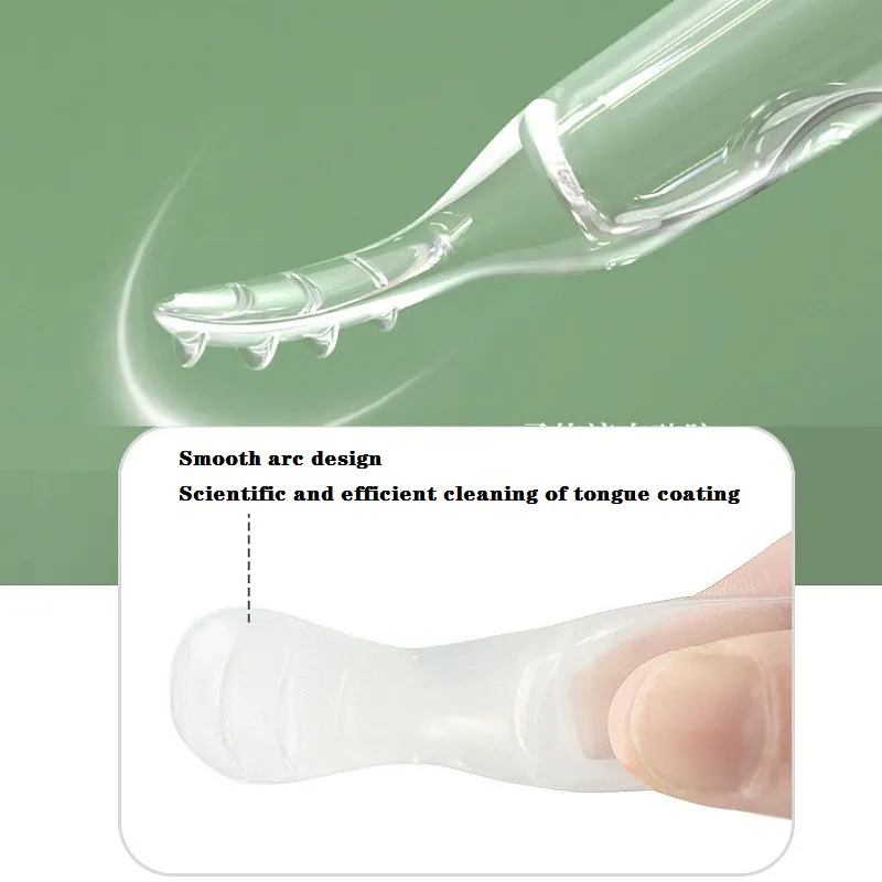 2-pack Food Grade Liquid Silicone Baby Tongue Scraper Brush & Finger Toothbrush Set for Tongue Coating and Teeth Gum Cleaning big image 8