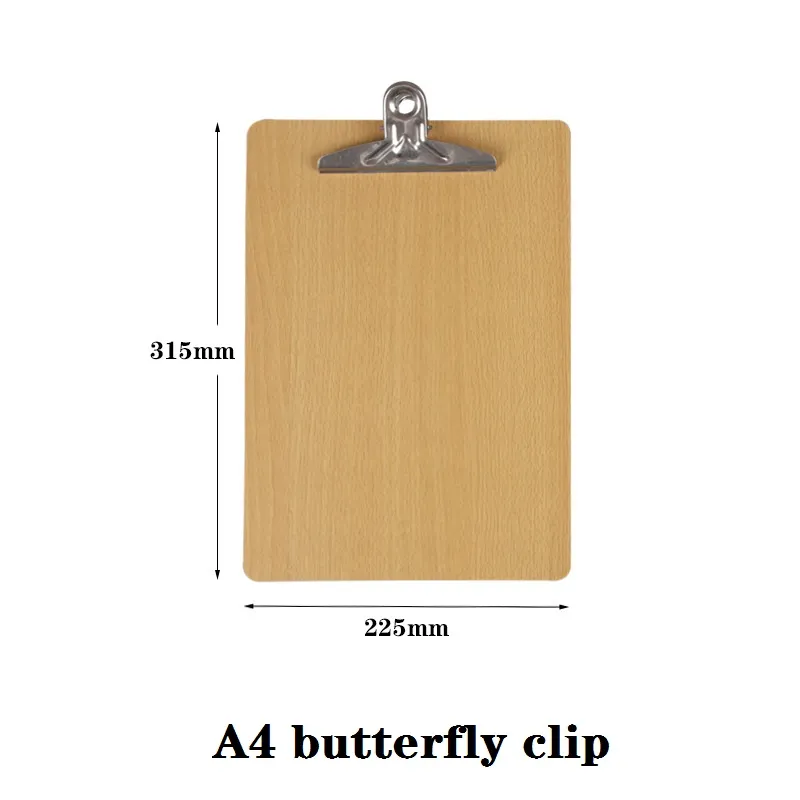 Wood Clipboard A4 Size Clipboard Butterfly Clip/Flat Head Clip Thickened Panel School Classroom Supplies  big image 1