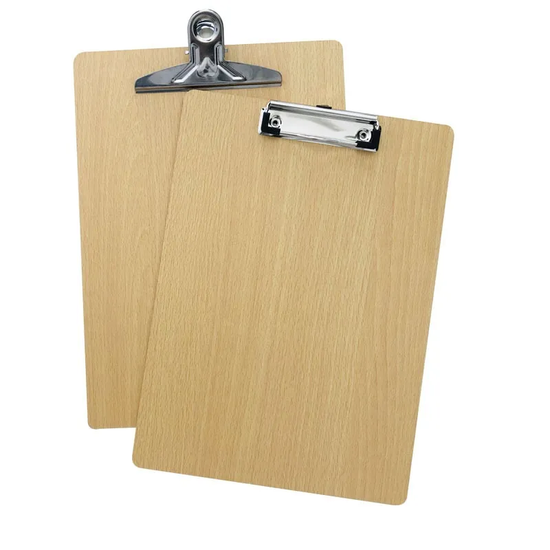 Wood Clipboard A4 Size Clipboard Butterfly Clip/Flat Head Clip Thickened Panel School Classroom Supplies big image 2