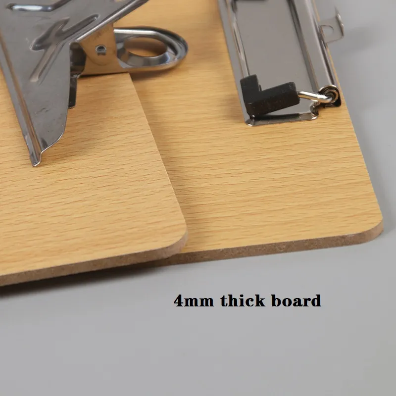 Wood Clipboard A4 Size Clipboard Butterfly Clip/Flat Head Clip Thickened Panel School Classroom Supplies big image 5