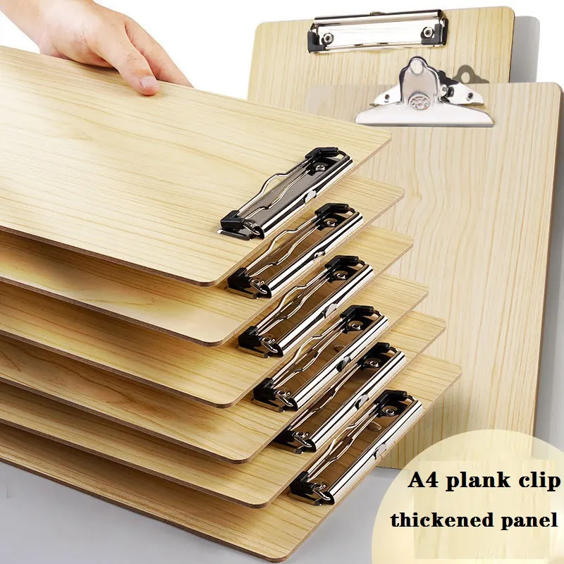 Wood Clipboard A4 Size Clipboard Butterfly Clip/Flat Head Clip Thickened Panel School Classroom Supplies big image 6