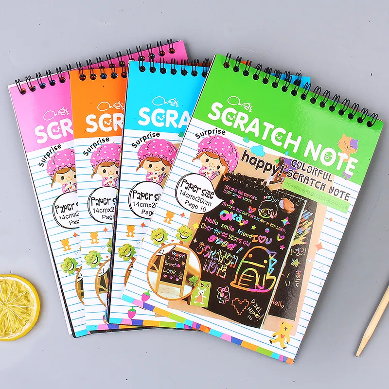 3-pack Rainbow Scratch Painting Notes Colorful Magic Scratch Off Paper Art Craft Notes (Random Color) big image 4