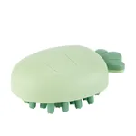 Escova de massagem de xampu de bebê forma de cenoura couro cabeludo cabelo escova de limpeza corporal Verde
