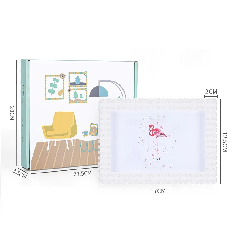 DIY Building Block Photo Frame Magical Picture Frame Toy Building Set for Babies Toddlers Kids (Random hairball color) big image 6