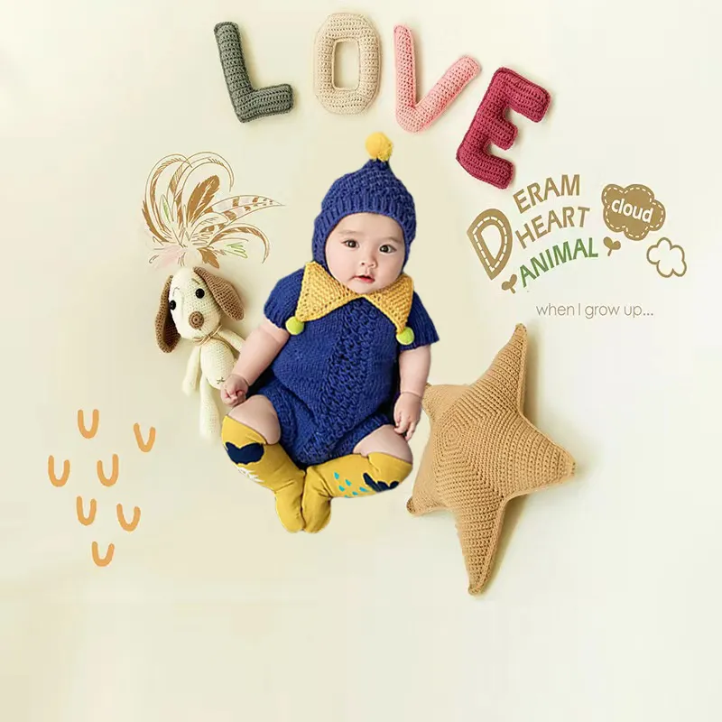 Baby Photo Background Cloth Full Moon Birthday Photography Backdrop Family Shoot Photo Background  big image 1