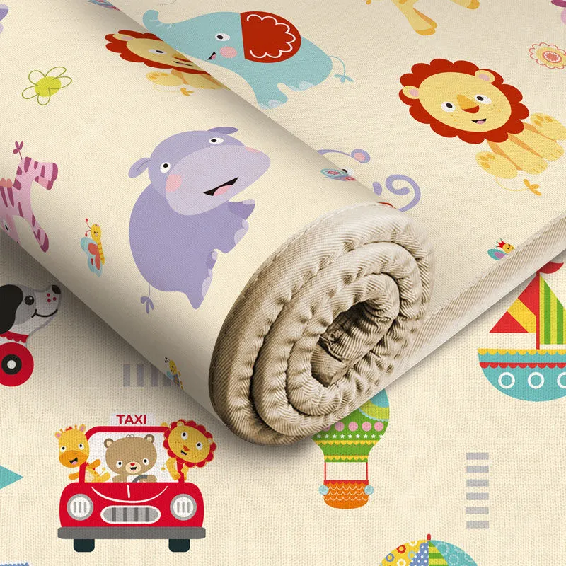 Baby Rug for Crawling Baby Toddlers Area Rugs Educational Play Mat Double-sided Cartoon Animals Transportation Pattern (70.87*59.06inch) big image 8