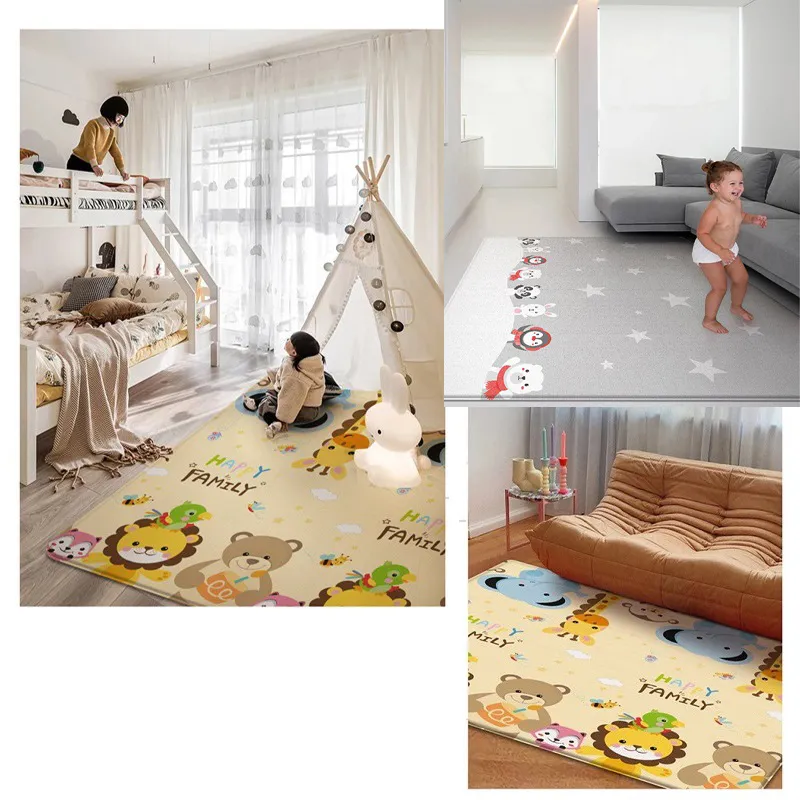 Tapete de bebê para rastejar tapete de jogo infantil tapetes de área infantil tapete de desenho animado (70,87*59,06 polegadas) Multicolorido image 3