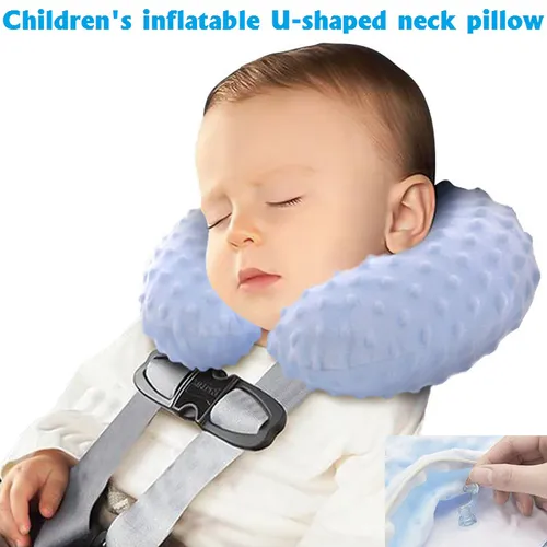Baby U-Shaped Neck Pillows Kids Inflatable Travel Pillow Head Protector Safety Pad Cushion for Car Seat Airplanes Train