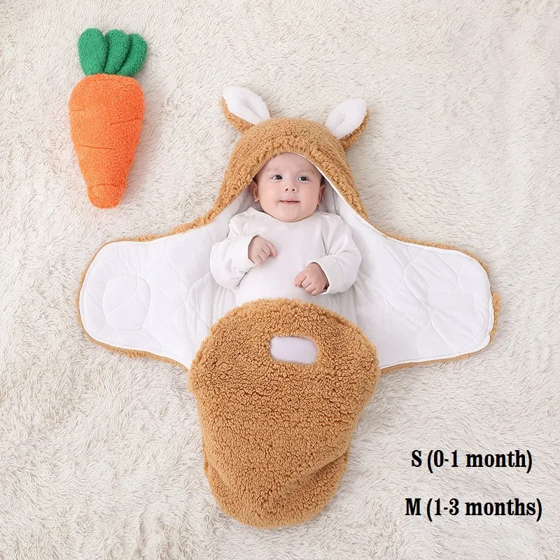 Newborn Solid Color Ear Anti-startle and Anti-kick Hooded Swaddles big image 7
