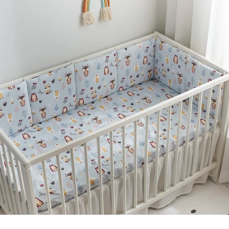 1pc 100% cotone culla paraurti Pad rimovibile Crib Rail Coperture Anti-collisione Guardrail Letto Surround Free Combination