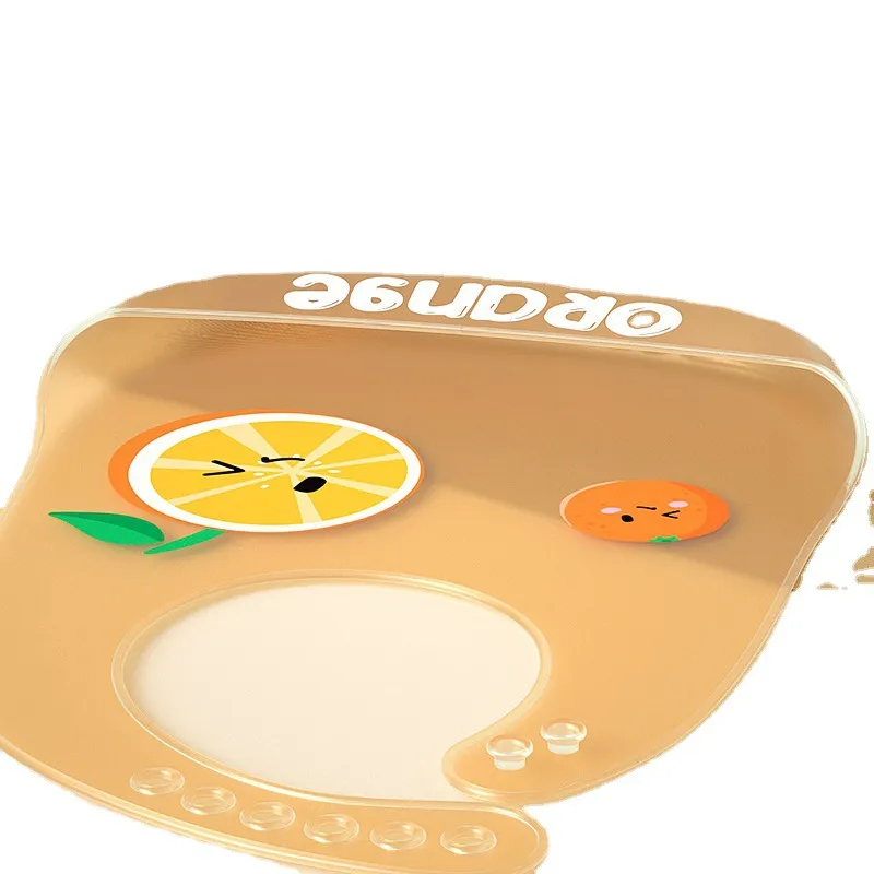 Baby Fruit Pattern Silicone Bibs Ultra Thin Soft Waterproof Feeding Bibs big image 7