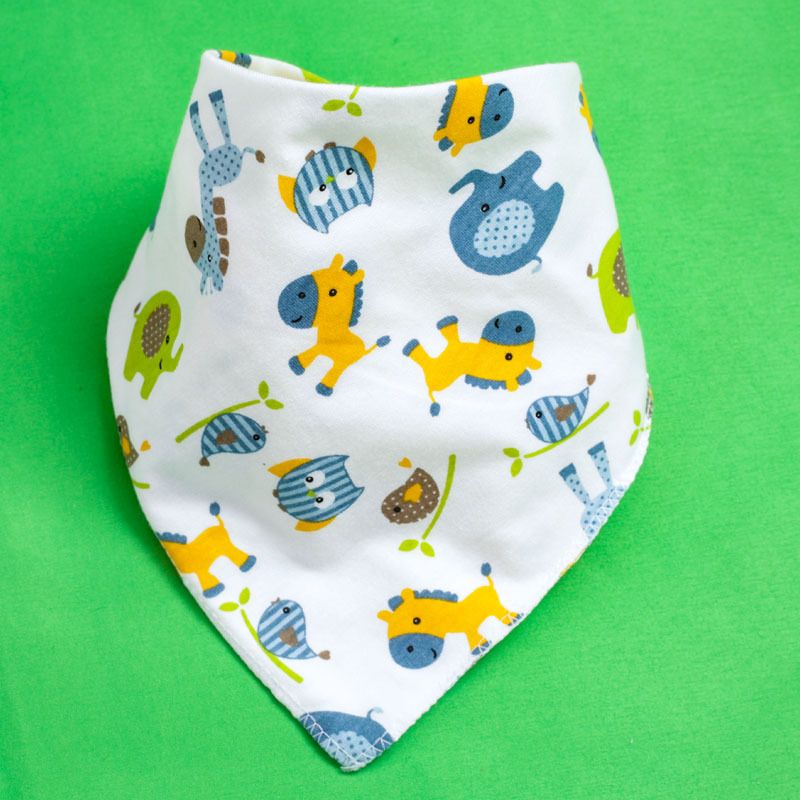 

100% Cotton Baby Triangle Saliva Towel Allover Print Snap Button Adjustable Bibs