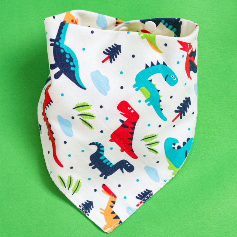 

100% Cotton Baby Triangle Saliva Towel Allover Print Snap Button Adjustable Bibs