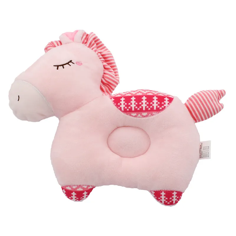 Portable, Animal Shape Orthopedic Pillow, Soft Breathable Cool, Multifunction Small Pillow for Baby Pink