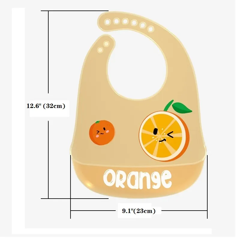Baby Fruit Pattern Silicone Bibs Ultra Thin Soft Waterproof Feeding Bibs big image 8